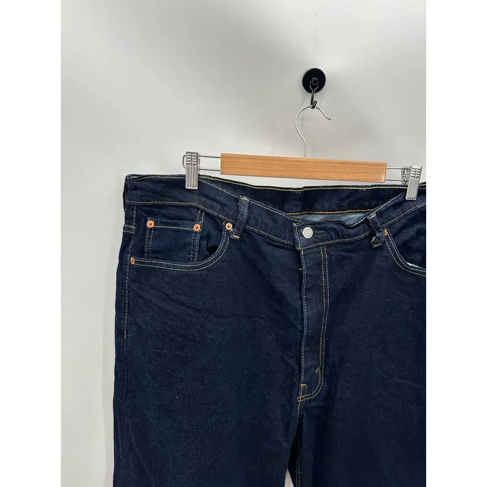 Levi's 550 Relaxed‎ Fit Dark Wash Stretch Jeans Mens 42x31 Blue 5-Pocket Denim